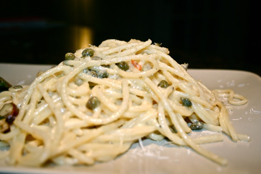 Spaghetti in Caper Cream Sauce