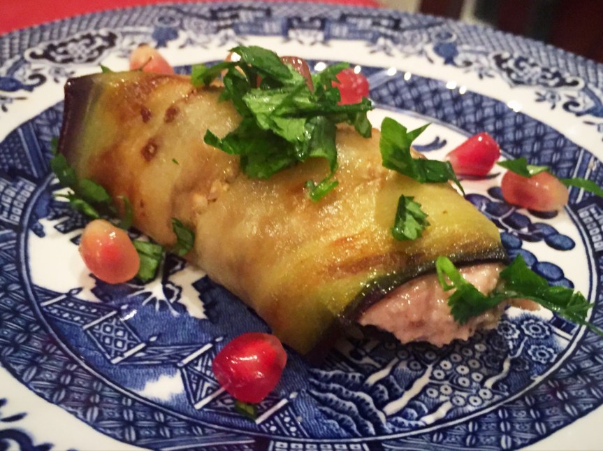 Fried Eggplant and Walnut Roll